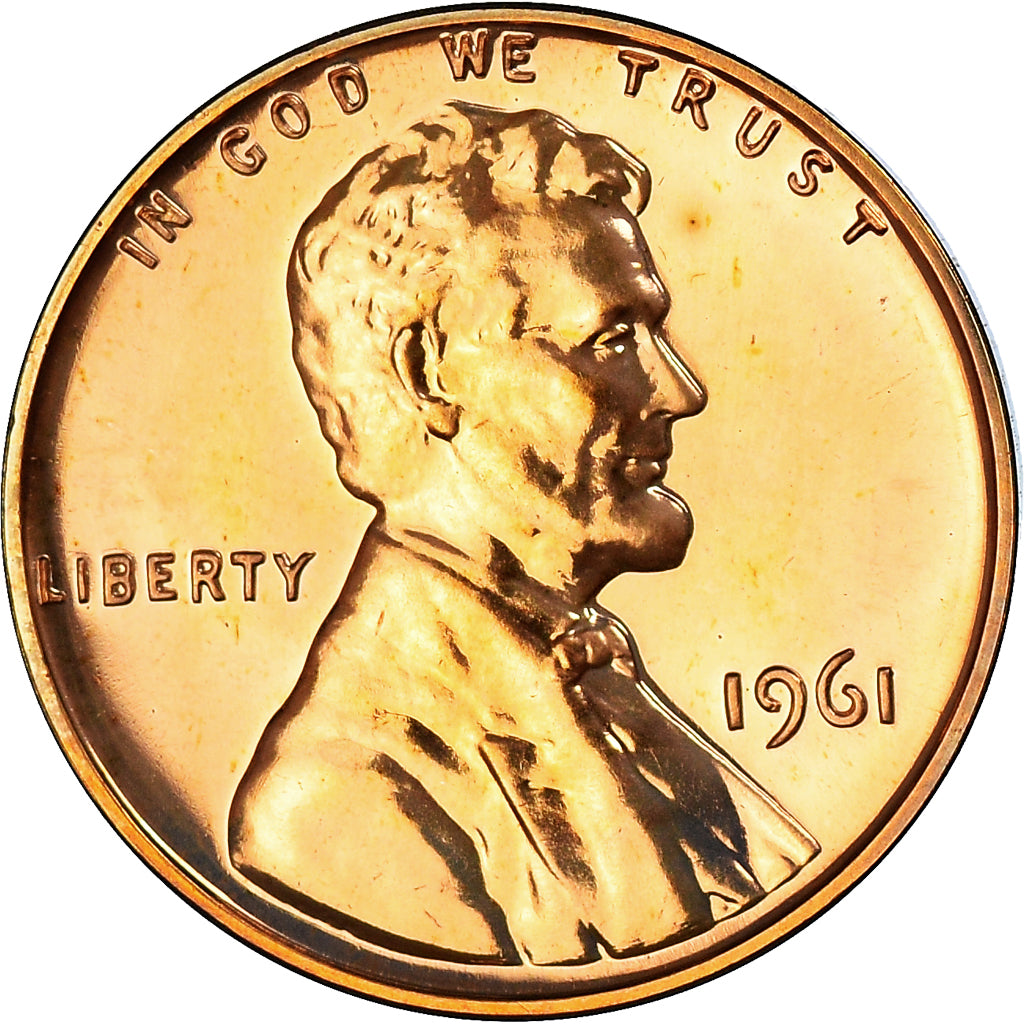 Coin, United States, Lincoln Cent, Cent, 1961, U.S. Mint, Philadelphia, MS(63)