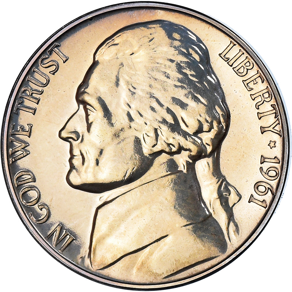 Münze, Vereinigte Staaten, Jefferson Nickel, 5 Cents, 1961, U.S. Mint