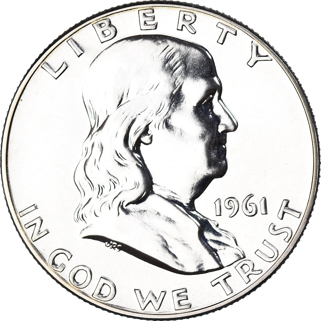 Coin, United States, Franklin Half Dollar, Half Dollar, 1961, U.S. Mint