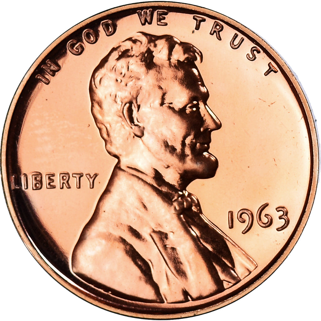 Coin, United States, Lincoln Cent, Cent, 1963, U.S. Mint, Philadelphia