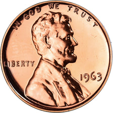 Coin, United States, Lincoln Cent, Cent, 1963, U.S. Mint, Philadelphia