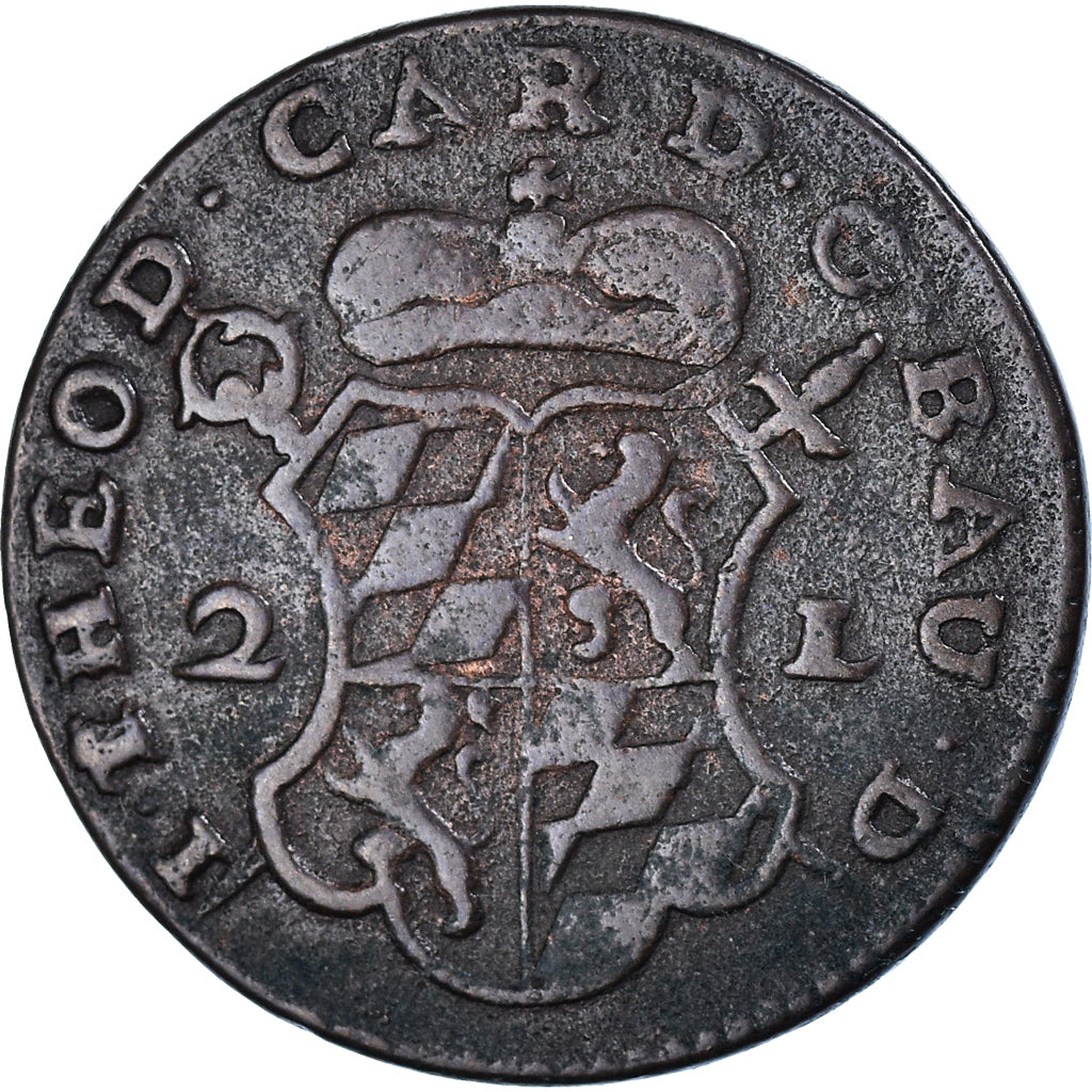 Moneta, LIEGE, John Theodore, 2 Liards, 1751, Liege, BB, Rame, KM:158