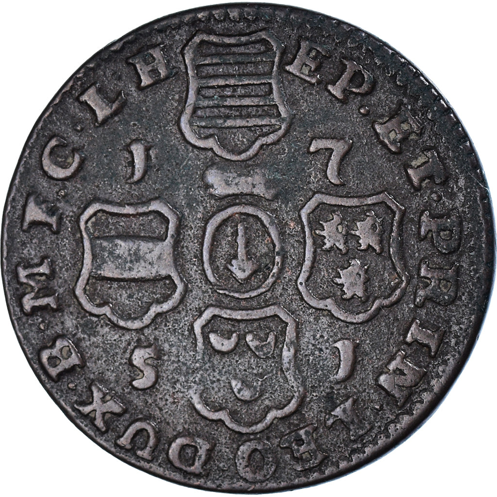 Moneta, LIEGE, John Theodore, 2 Liards, 1751, Liege, BB, Rame, KM:158