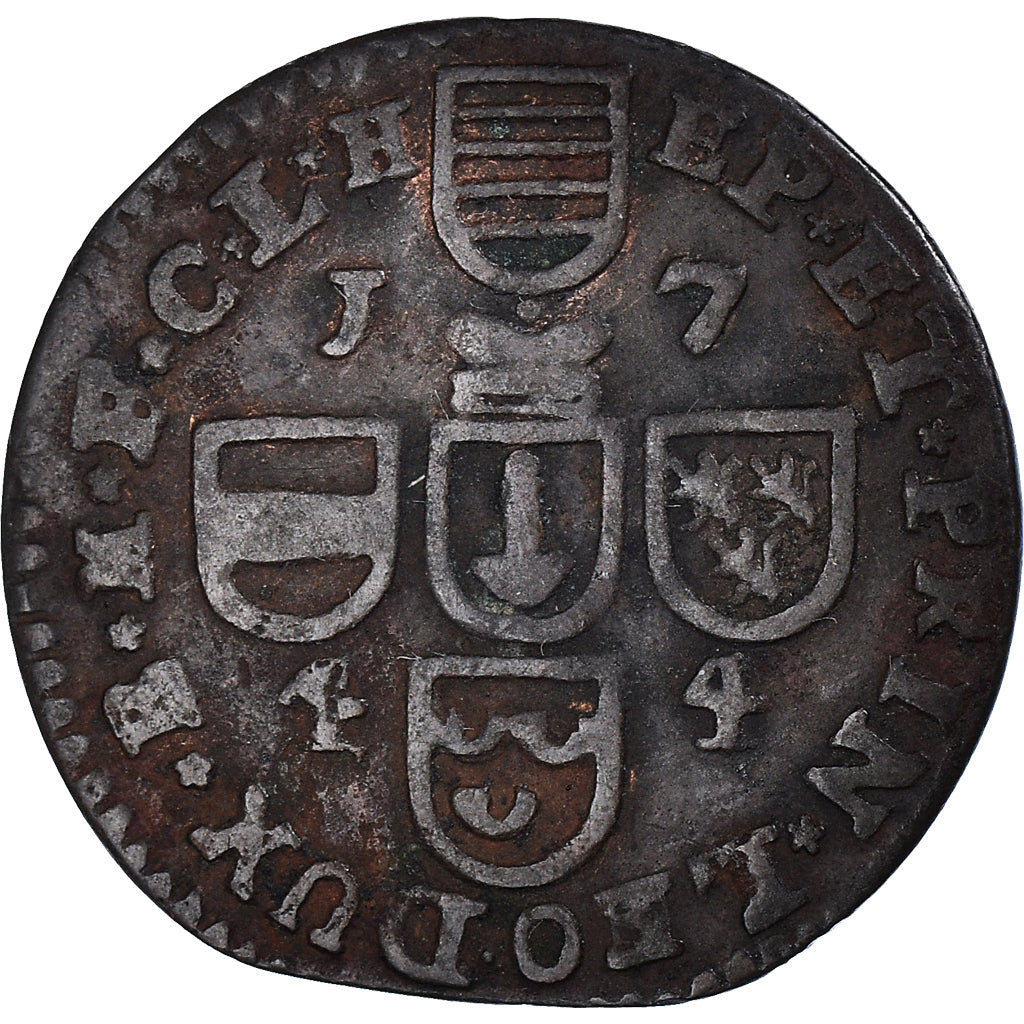Monnaie, Liège, John Theodore, Liard, 1744, Liege, TTB, Cuivre, KM:146