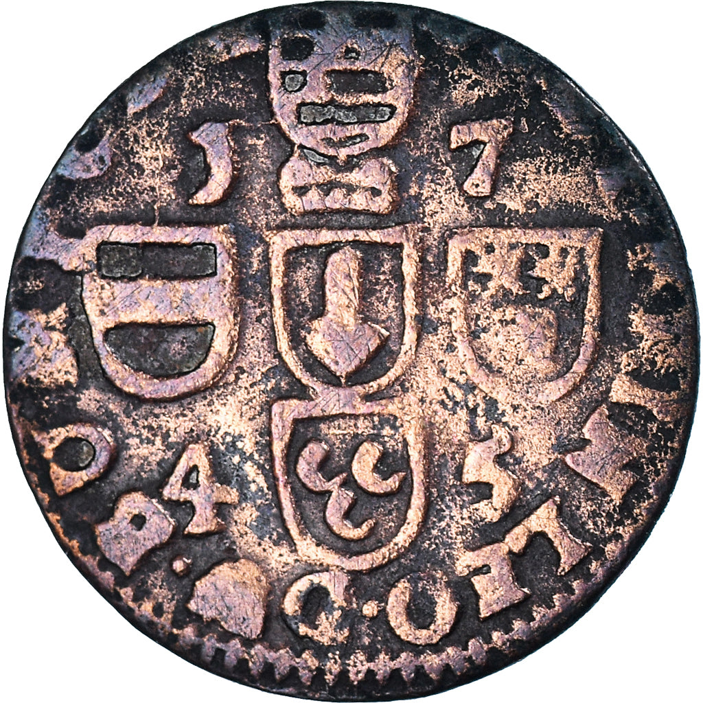 Munten, LUIK, John Theodore, Liard, 1745, Liege, FR, Koper, KM:146