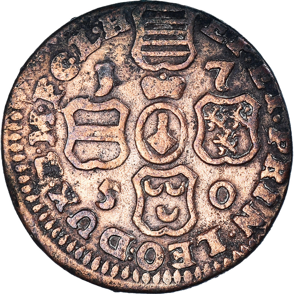 Coin, LIEGE, John Theodore, Liard, 1750, Liege, Frappe décentrée, VF(30-35)