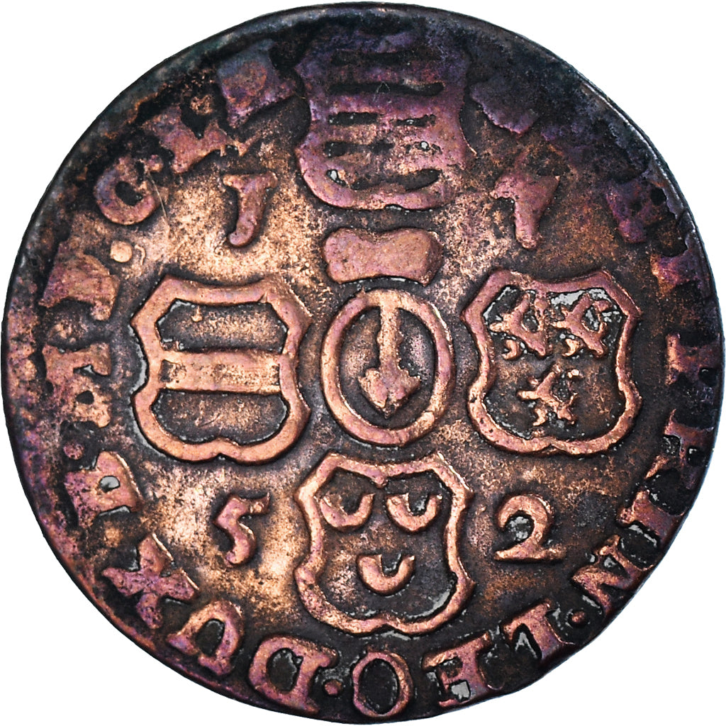 Coin, LIEGE, John Theodore, Liard, 1752, Liege, VF(30-35), Copper, KM:155