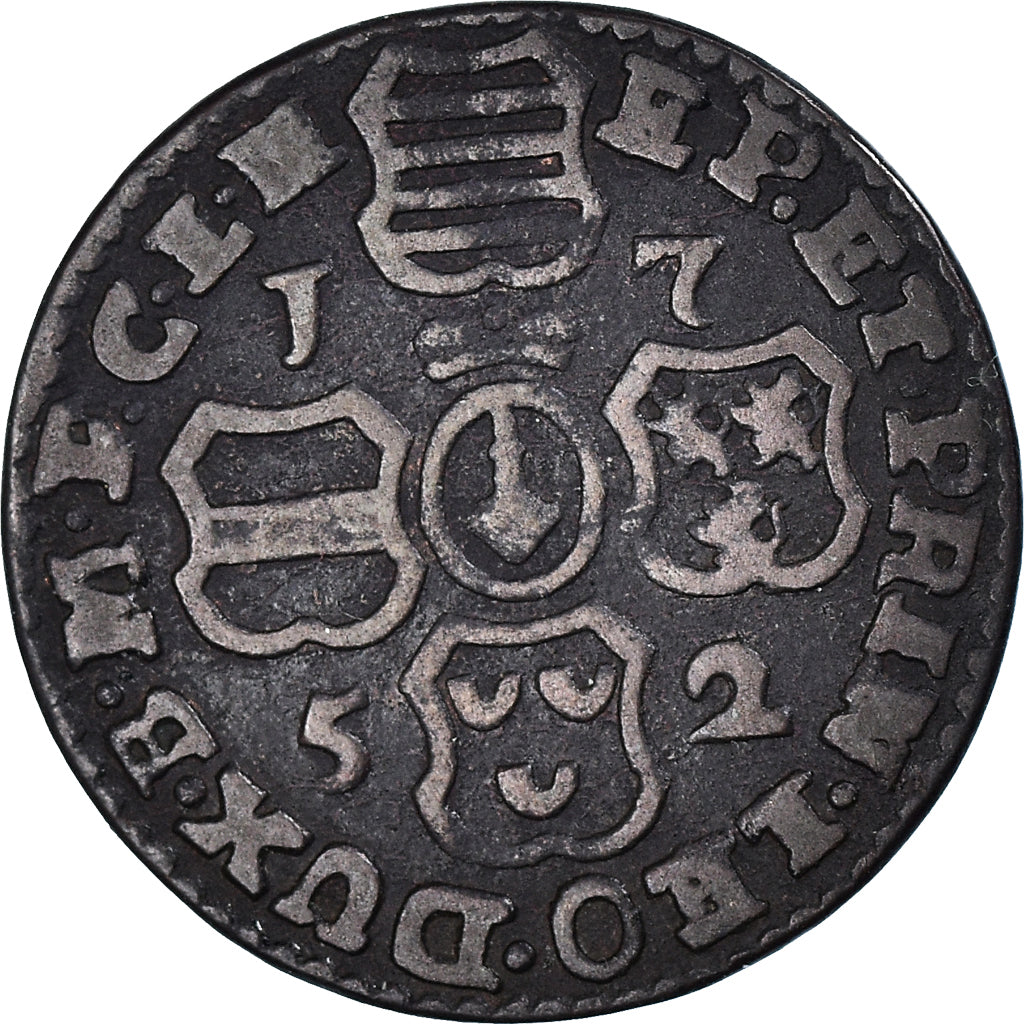 Munten, LUIK, John Theodore, Liard, 1752, Liege, ZF, Koper, KM:155