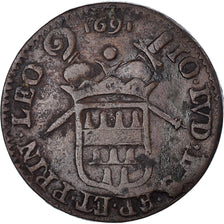 Monnaie, Liège, John Louis, Liard, 1691, Liege, TTB, Cuivre, KM:96