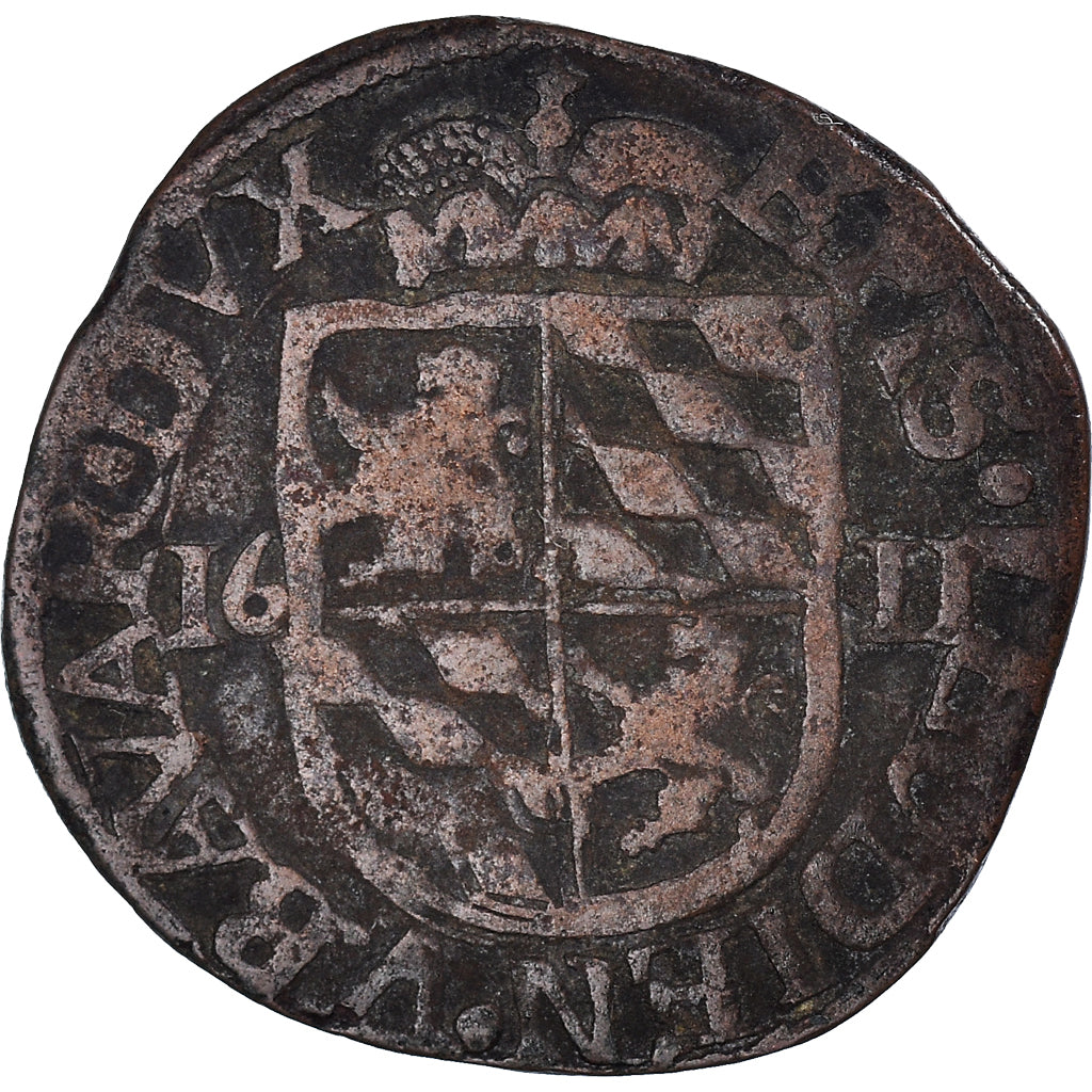 Coin, LIEGE, Ernest, Liard, 1611, Liege, VF(30-35), Copper, KM:15