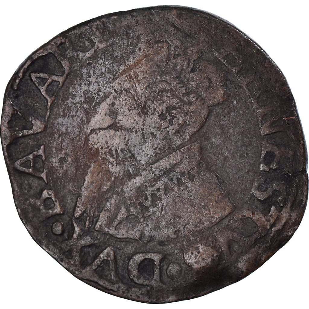Coin, LIEGE, Ernest, Liard, Maeseyck, VF(30-35), Copper, KM:13