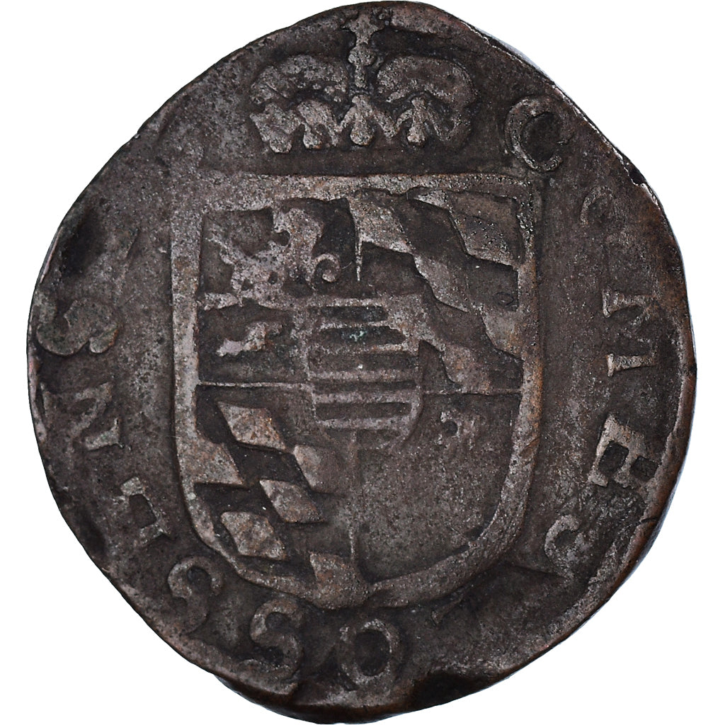 Coin, LIEGE, Ernest, Liard, Maeseyck, VF(30-35), Copper, KM:13
