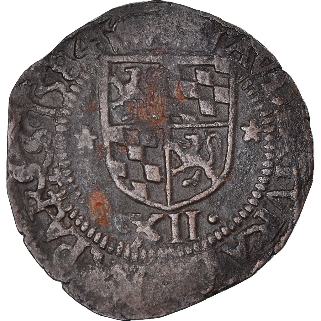 Coin, LIEGE, Ernest de Bavière, Xii (12) Sols, 1/2 Liard, 1584, Liege