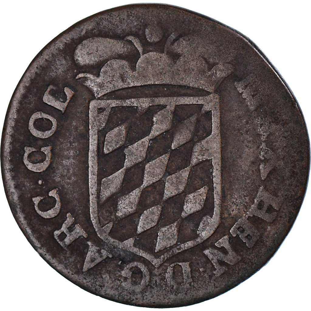 Coin, LIEGE, Maximilian Henry, Liard, Hasselt, VF(30-35), Copper, KM:72