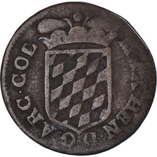 Coin, LIEGE, Maximilian Henry, Liard, Hasselt, VF(30-35), Copper, KM:72