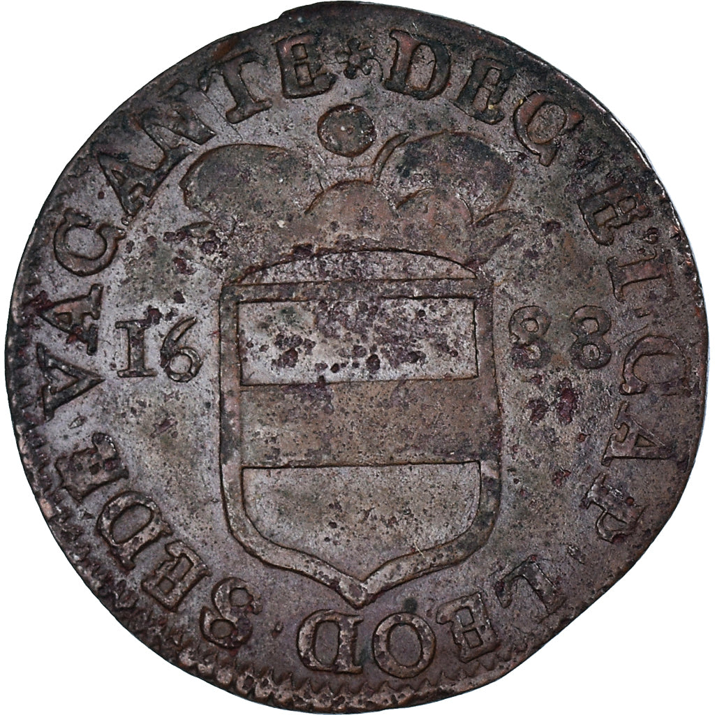 Coin, LIEGE, Principalty of Liege, Sede Vacante, Liard, 1688, Liege, EF(40-45)