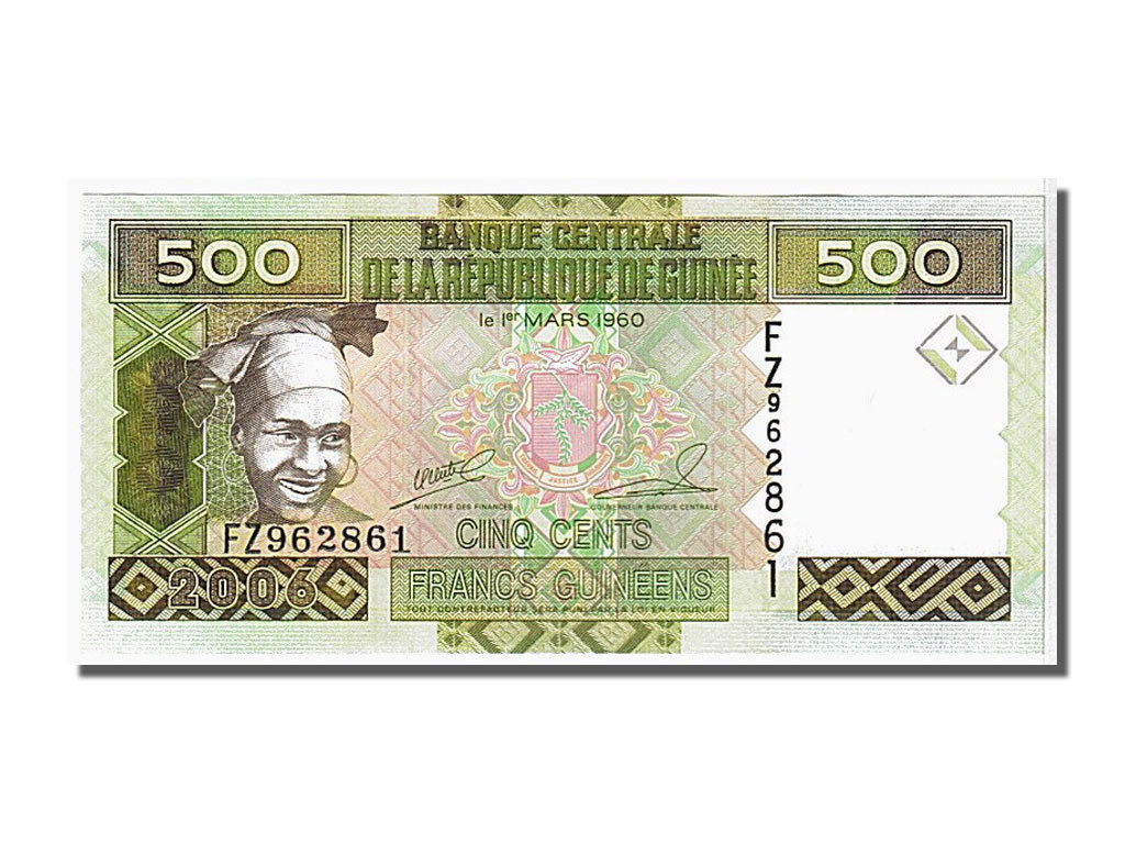 Banknote, Guinea, 500 Francs, 2006, KM:39a, UNC(65-70)