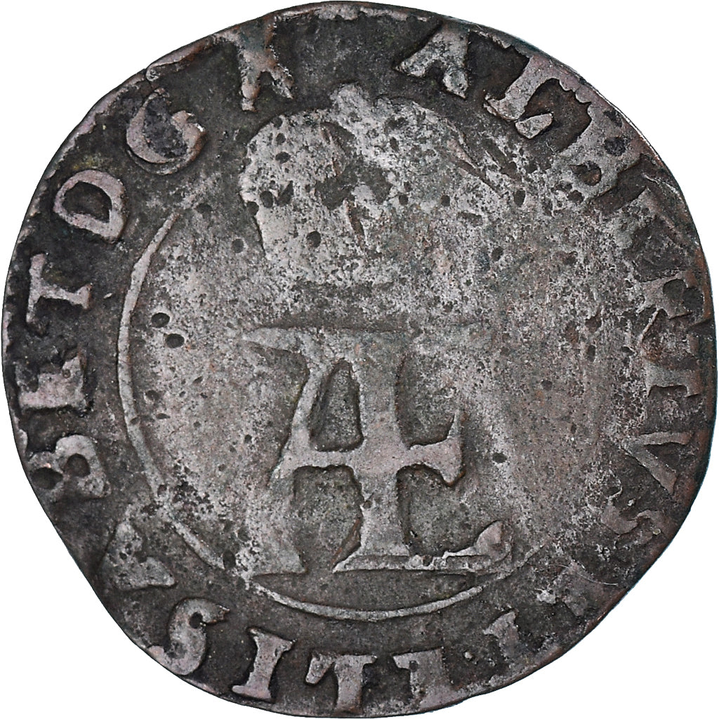 Coin, Spanish Netherlands, TOURNAI, Albert & Isabella, 2 Denier, 1609, Tournai