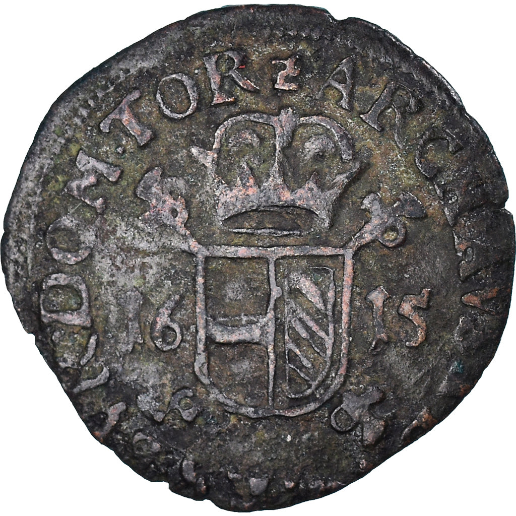 Moneda, Países Bajos españoles, TOURNAI, Albert & Isabella, 2 Denier, 1615