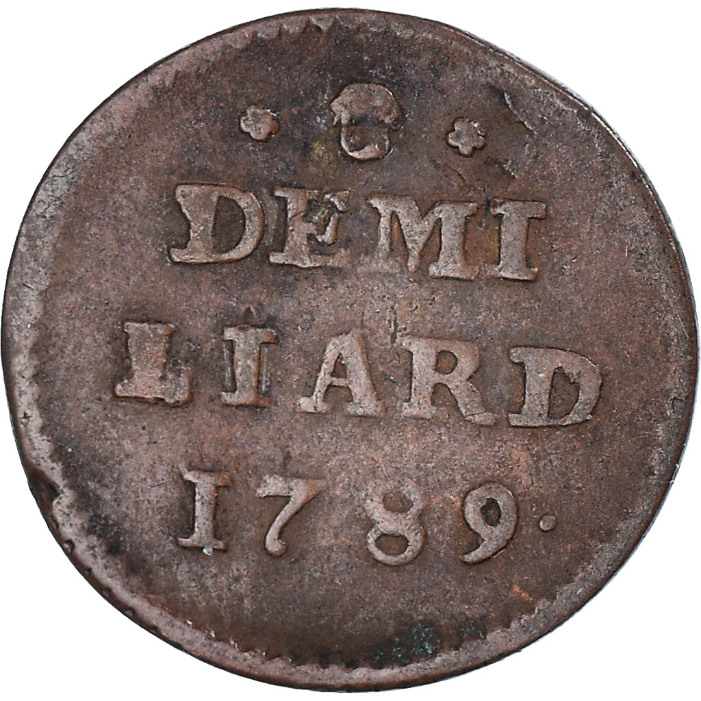 Coin, Luxembourg, Joseph II, 1/2 Liard, 1789, Brussels, VF(30-35), Copper, KM:10