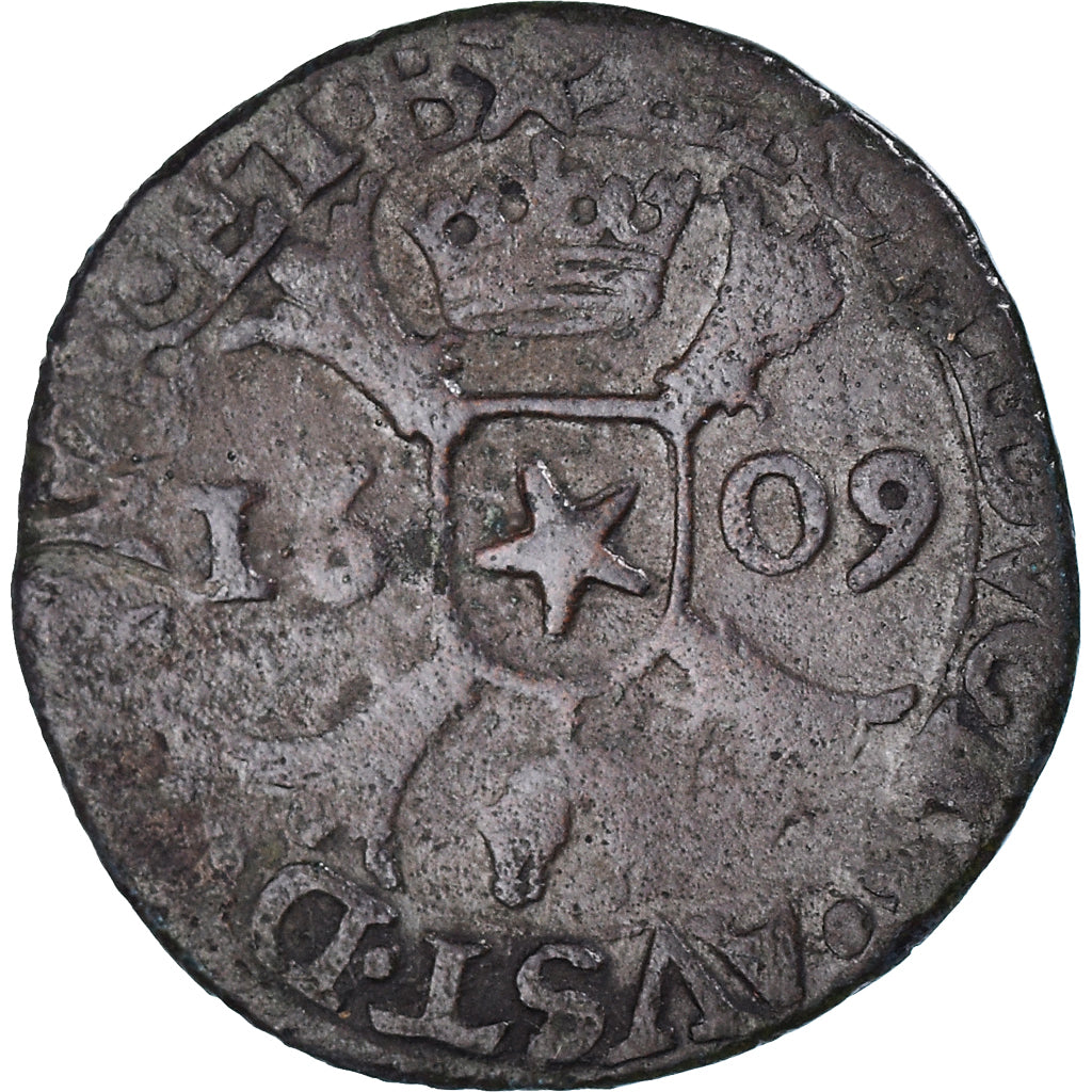 Coin, Spanish Netherlands, BRABANT, Albert & Isabella, Liard, 12 Mites, 1609