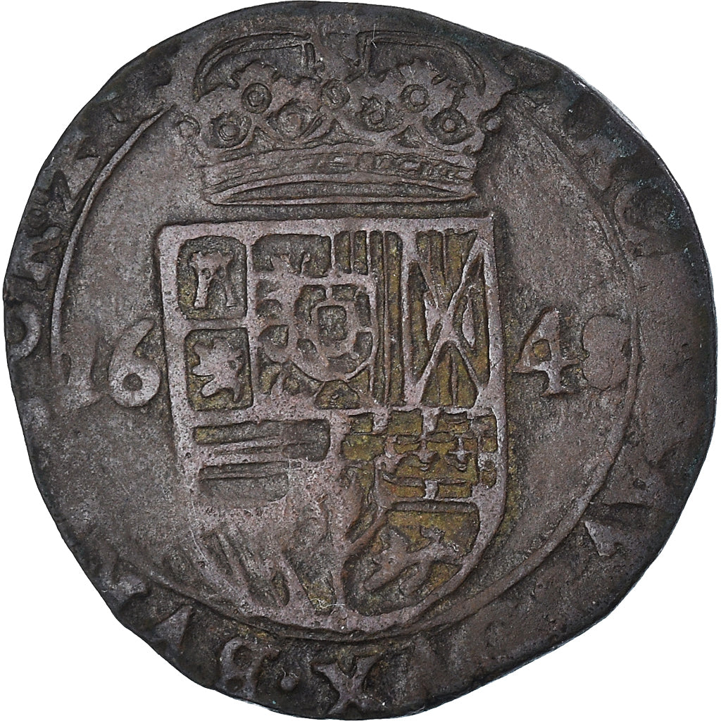 Monnaie, Pays-Bas espagnols, BRABANT, Philippe IV, Liard, 12 Mites, 1648