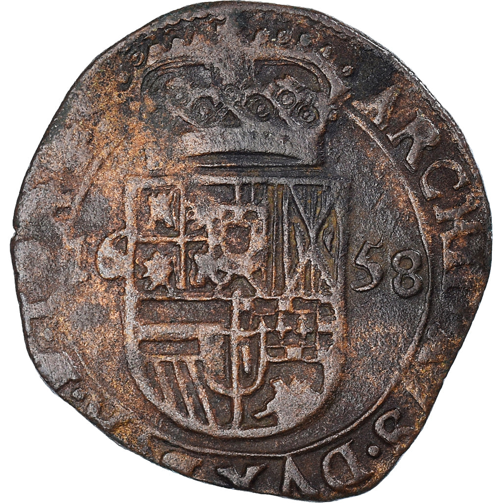 Moneda, Países Bajos españoles, TOURNAI, Philippe IV, Liard, 12 Mites, 1658