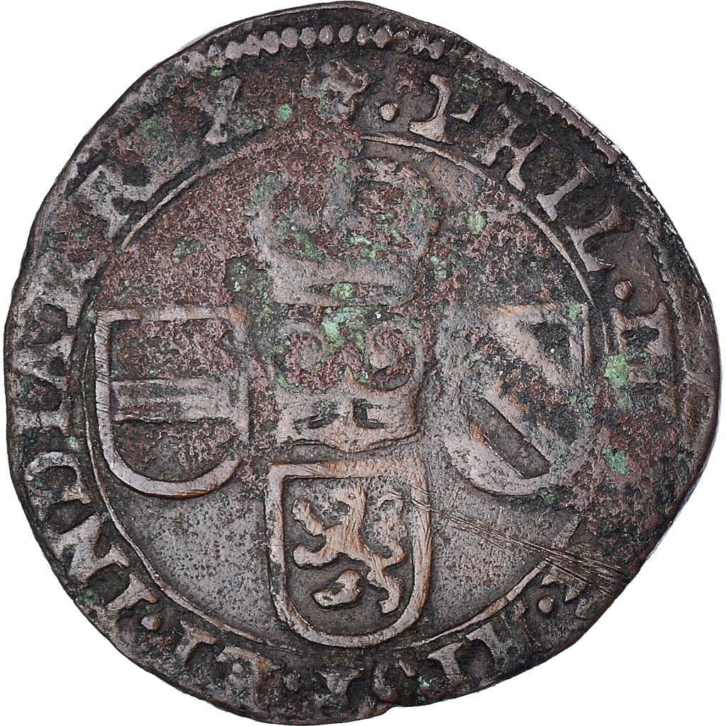 Coin, Spanish Netherlands, Philippe IV, Liard, Brussels, VF(30-35), Copper