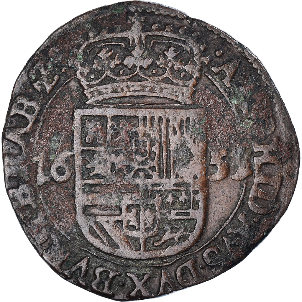 Coin, Spanish Netherlands, Philippe IV, Liard, Brussels, VF(30-35), Copper