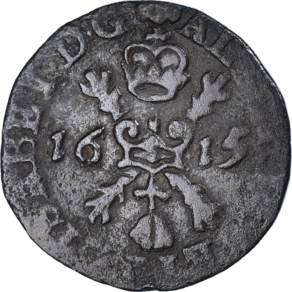 Coin, Spanish Netherlands, Albert & Isabella, Gigot, 1615, Brussels, VF(20-25)