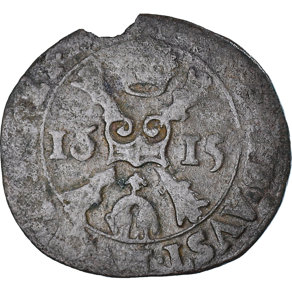 Coin, Spanish Netherlands, Albert & Isabella, Gigot, 1615, VF(20-25), Copper