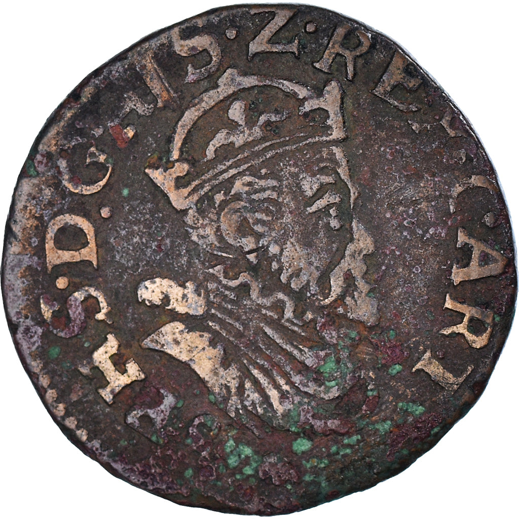Moeda, Países Baixos Espanhóis, Philippe II, Liard, 1586, Arras, VF(30-35)