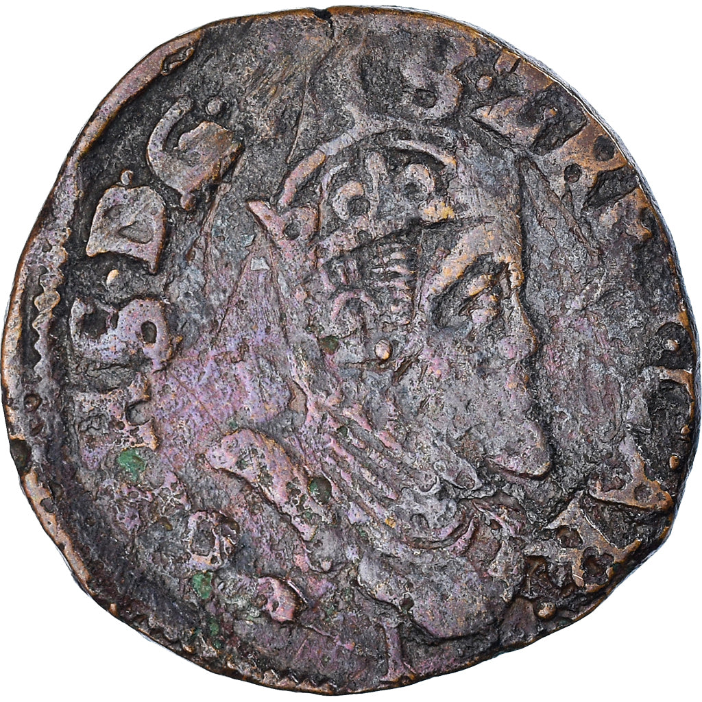 Moneda, Países Bajos españoles, Philippe II, Liard, Arras, BC+, Cobre