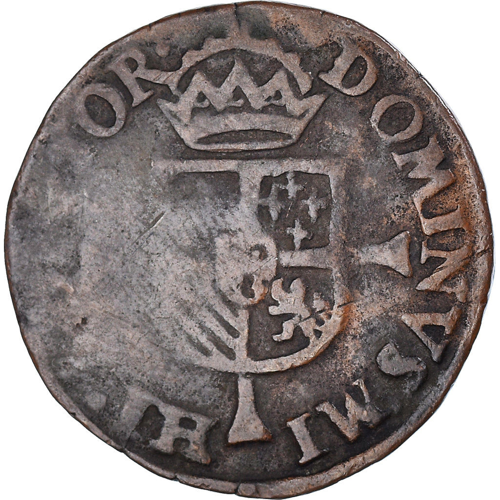 Coin, Spanish Netherlands, Philippe II, Double Courte, VF(20-25), Copper
