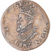 Moneta, Paesi Bassi Spagnoli, Philippe II, Liard, 1582, Mons, Hainaut, BB, Rame