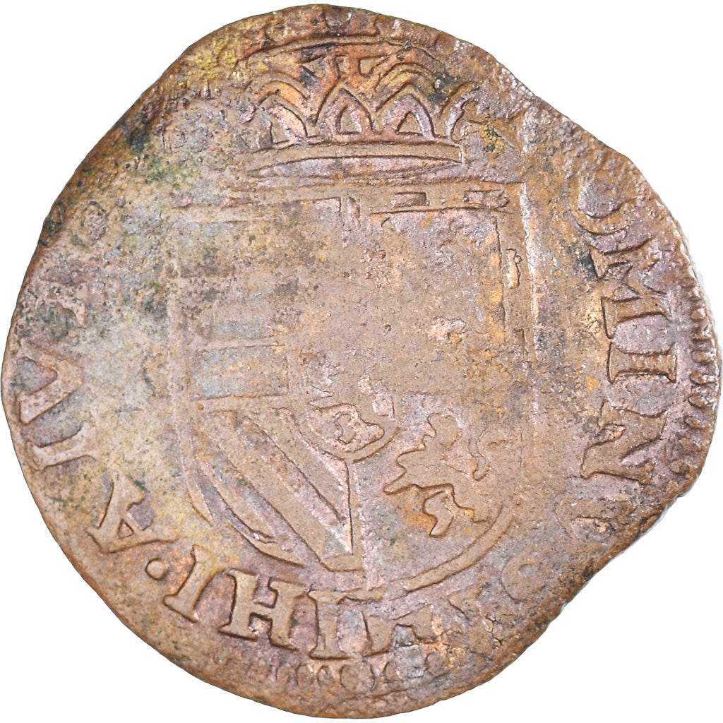 Moneta, Paesi Bassi Spagnoli, Philippe II, Liard, 1584, Tournai, MB+, Rame