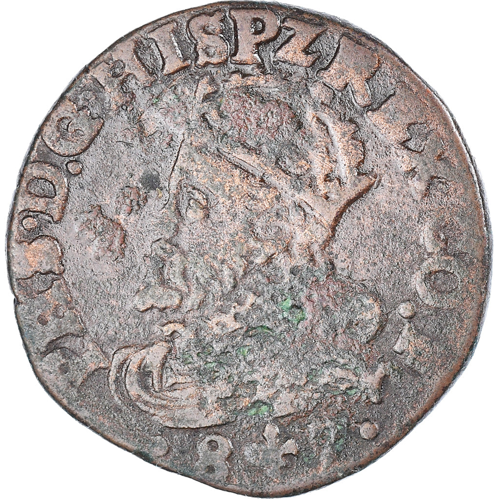 Coin, Spanish Netherlands, Philippe II, Liard, 158[?], Bruges, VF(30-35), Copper