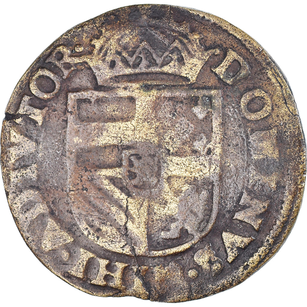Coin, Spanish Netherlands, Philippe II, Liard, 1585, Bruges, VF(30-35), Copper