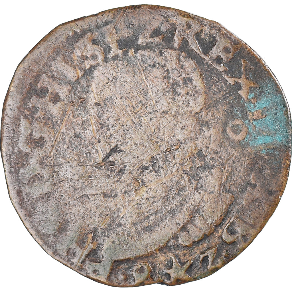 Moneta, Hiszpania niderlandzka, Philippe II, Gigot, 1582, Maastricht, VF(20-25)