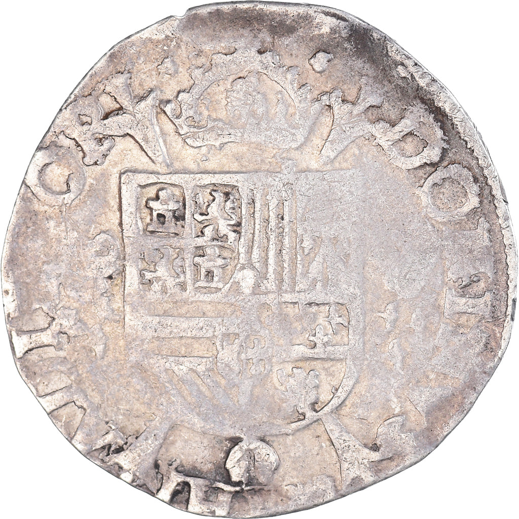 Moneda, Países Bajos españoles, Philippe II, 1/5 Ecu, 1566, Anvers, BC+, Plata