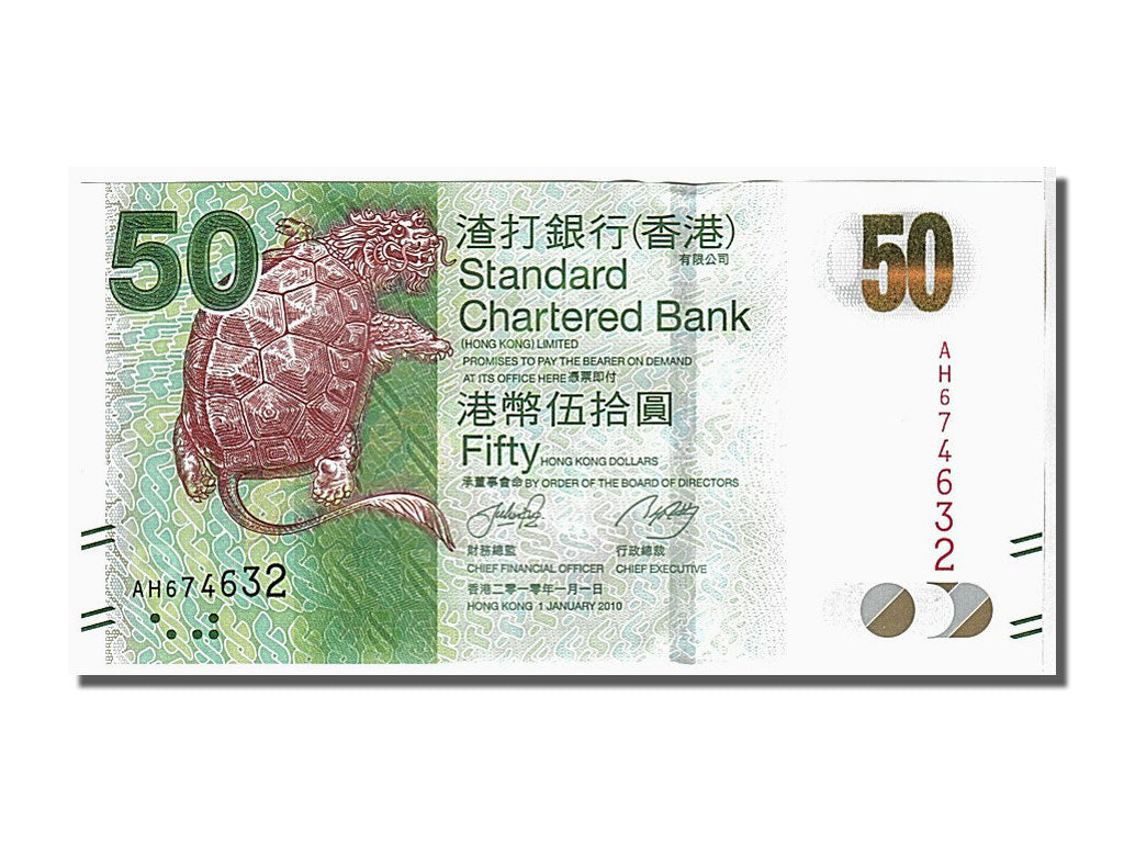 Geldschein, Hong Kong, 50 Dollars, 2010, KM:213a, UNZ-