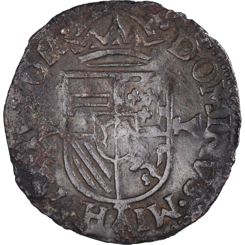 Moneda, Países Bajos españoles, Philippe II, Maille, Tournai, BC+, Cobre