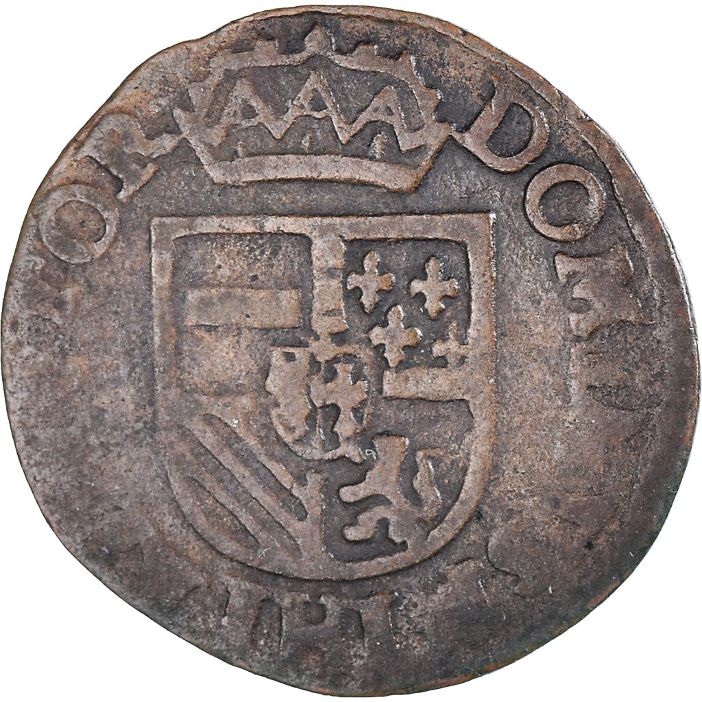 Coin, Spanish Netherlands, Philippe II, Courte, Anvers, VF(30-35), Copper