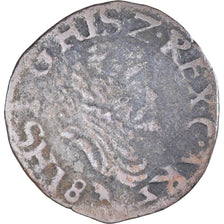 Coin, Spanish Netherlands, Philippe II, 1/2 Liard, 1587, Arras, VF(20-25)