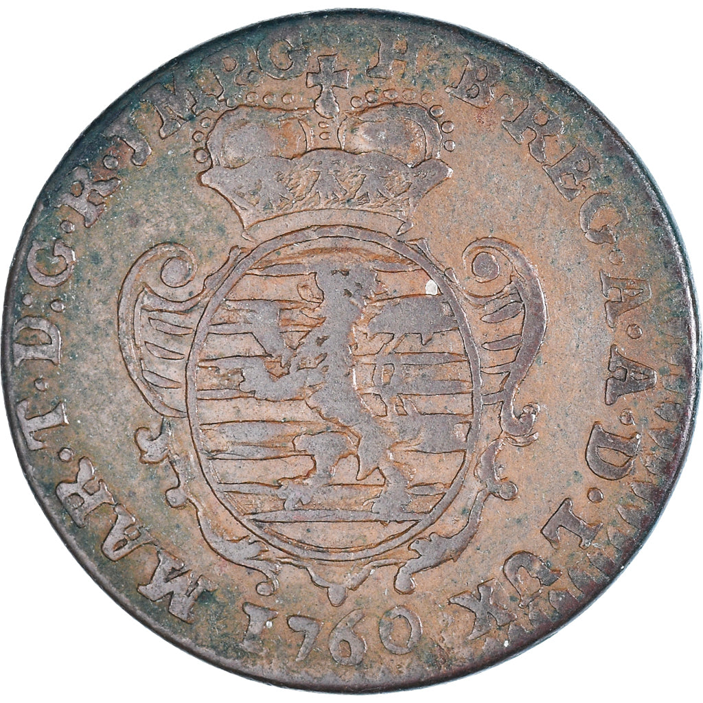 Coin, Luxembourg, Maria Theresa, 2 Liards, 1760, Brussels, EF(40-45), Copper