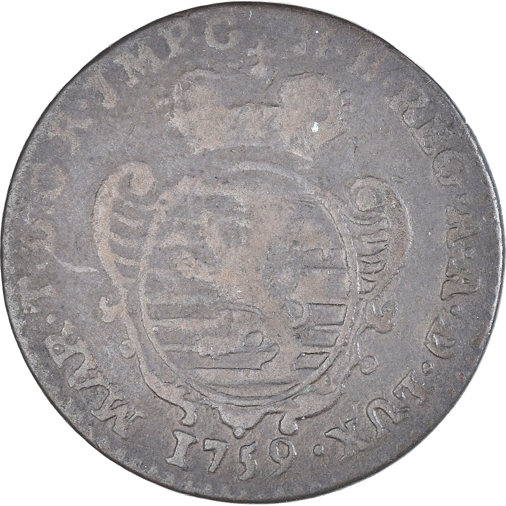 Moneta, Lussemburgo, Maria Theresa, 2 Liards, 1759, Brussels, MB, Rame, KM:4