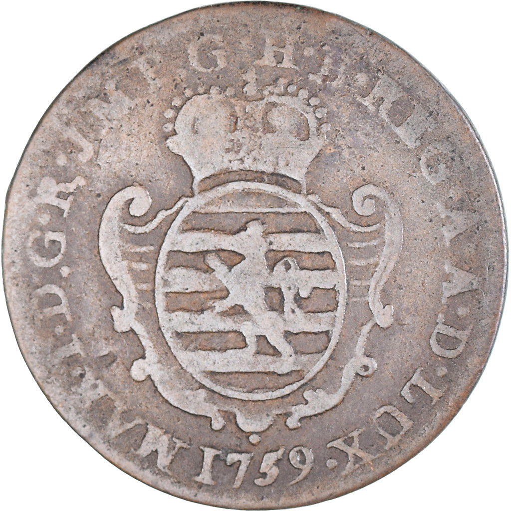 Monnaie, Luxembourg, Maria Theresa, Liard, 1759, Bruxelles, TB+, Cuivre, KM:3