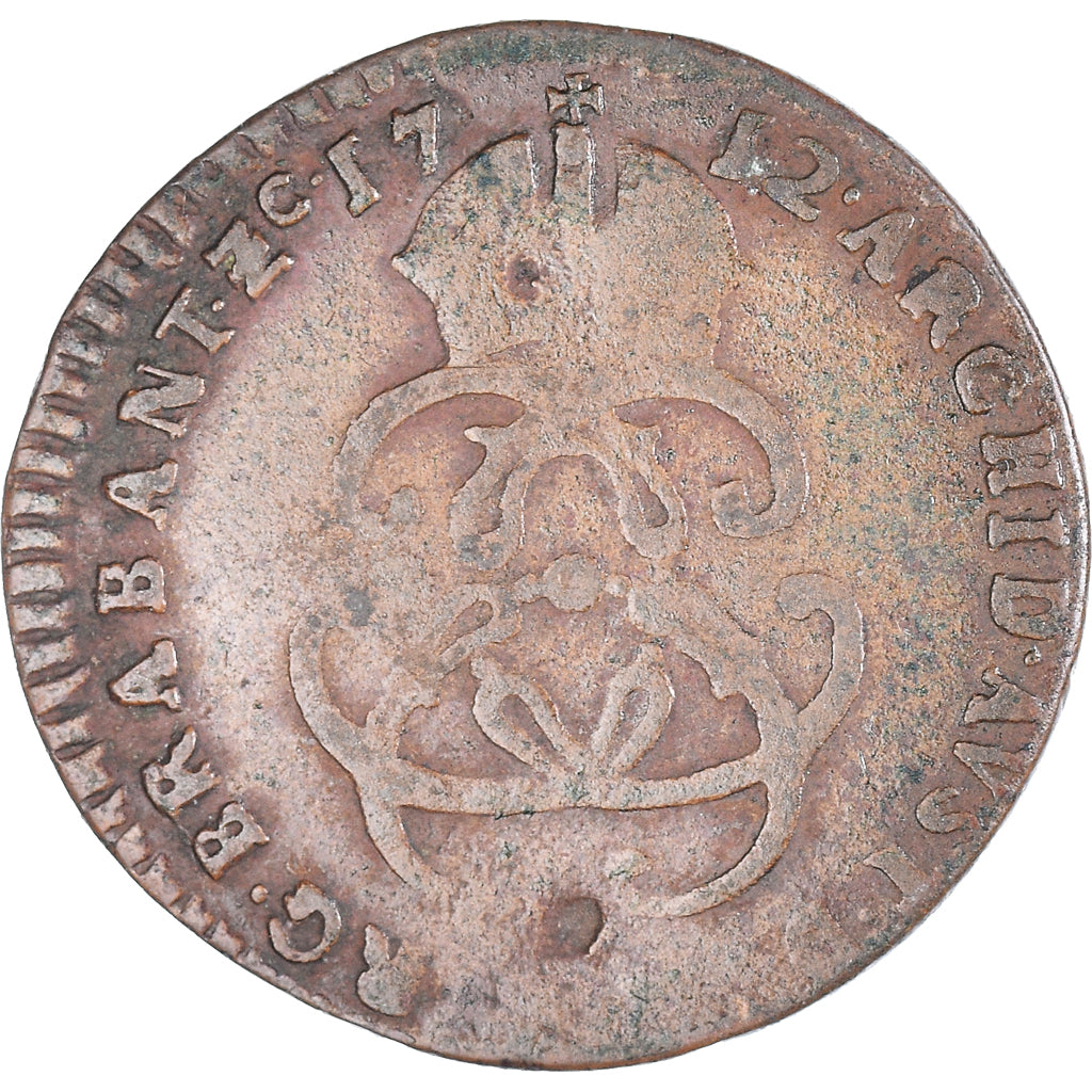 Coin, Spanish Netherlands, duché de Brabant, Charles VI, Liard, 1712, Brussels