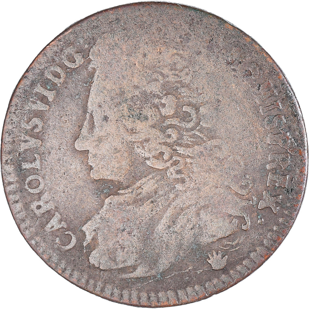 Coin, Spanish Netherlands, duché de Brabant, Charles VI, Liard, 1712, Anvers