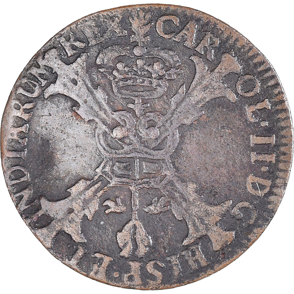 Coin, Spanish Netherlands, BRABANT, Charles II, 1/2 Liard, 6 Mites, Gigot, 1700